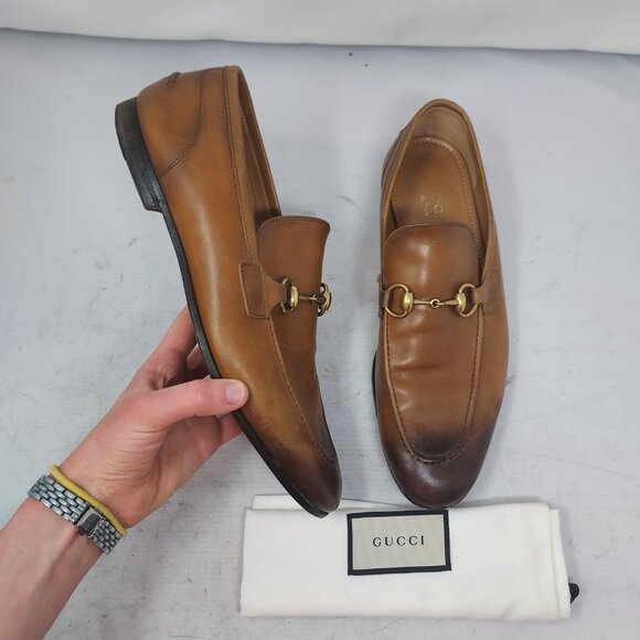 Gucci Other - Gucci Jordaan Brown Ombre Two Tone Leather Horsebit Loafer